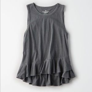 American Eagle Double ruffle hem shirt shirt